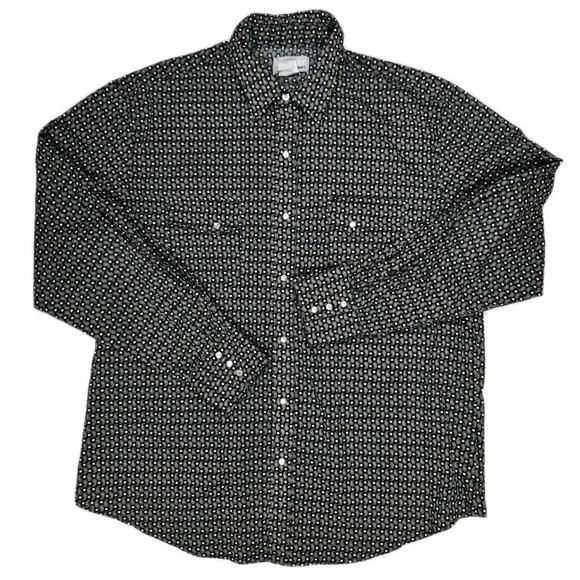 Wrangler Wrancher Pearl Snap Shirt Men's XL Paisley Abstract Long Sleeve Western - Picture 1 of 6